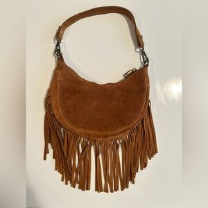 Suede fringe bag